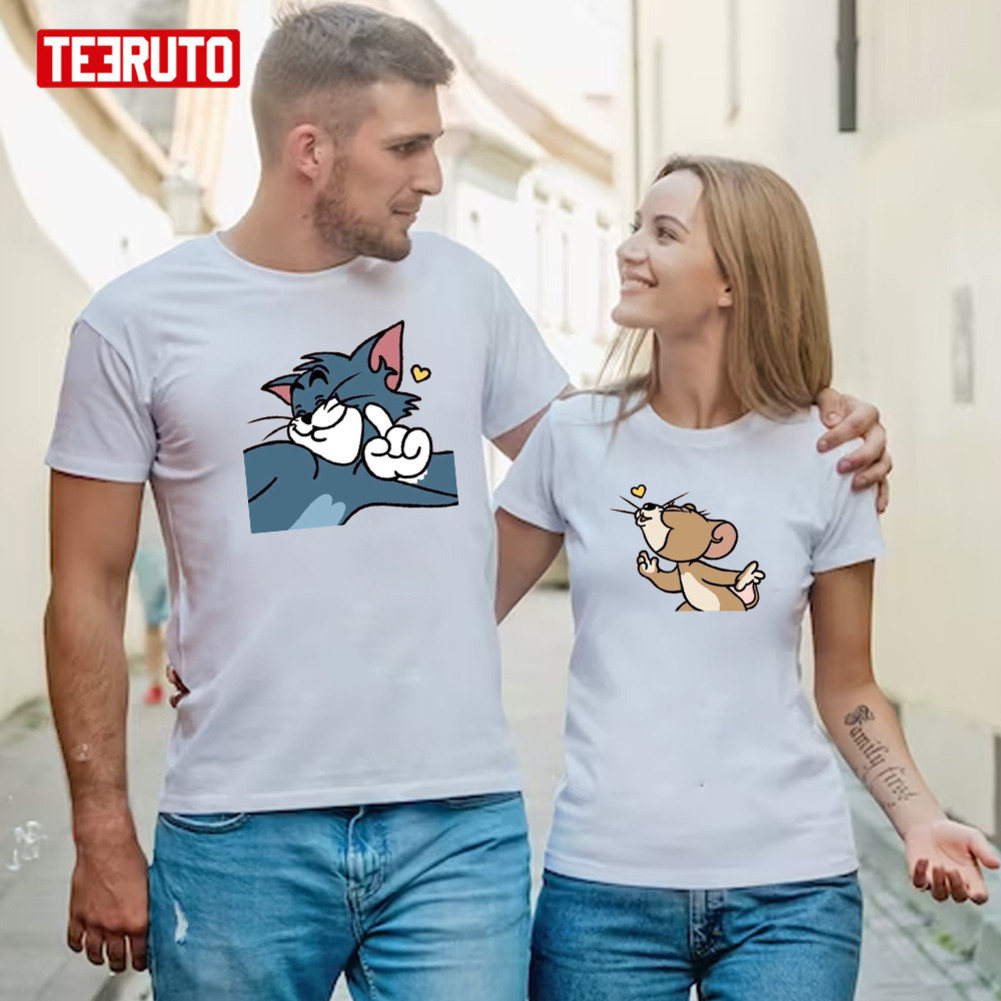 Tom And Jerry Valentine's Day Couple Shirt